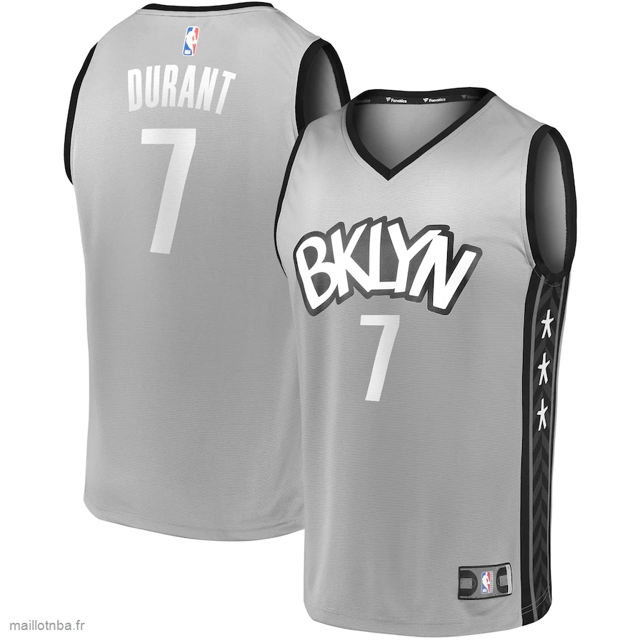 Maillot Brooklyn Nets Kevin Durant Fanatics Branded Gray 201920 Fast Break Replica Jersey - Statement Edition